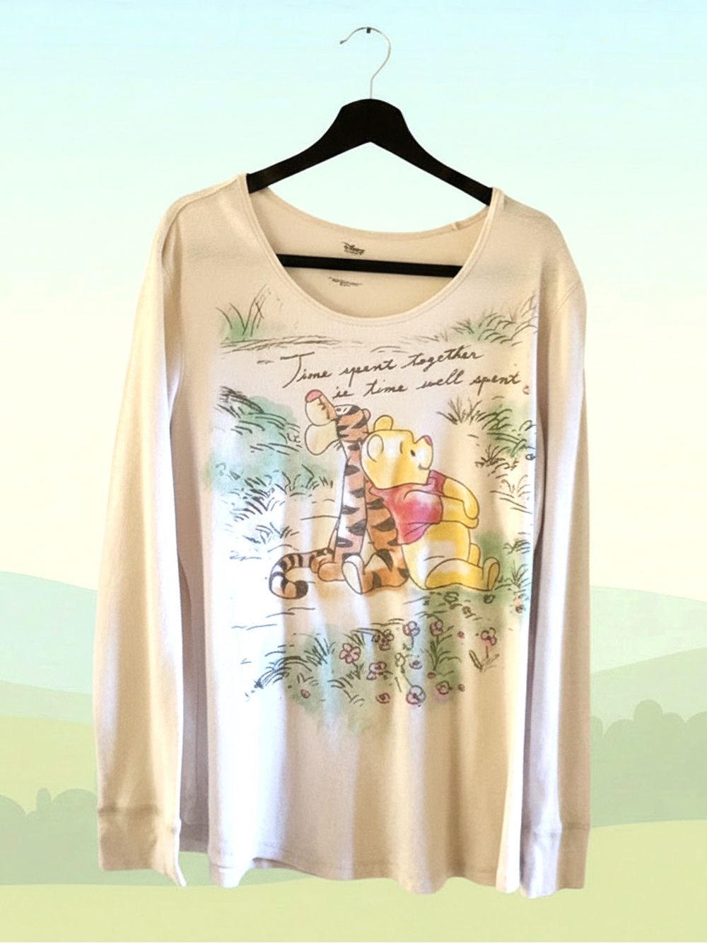 Disney Cotton Waffle Knit Winnie the Pooh Graphic Top•NWOT • 24"p2p, 27" length - Picture 2 of 4